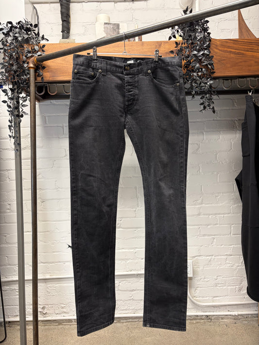 Roberto Cavalli Faded Black Denim Skinny Jeans