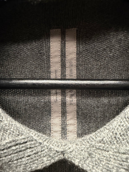 AW2020 Rick Owens ‘Performa’ Grey Cashmere Pullover Hoodie