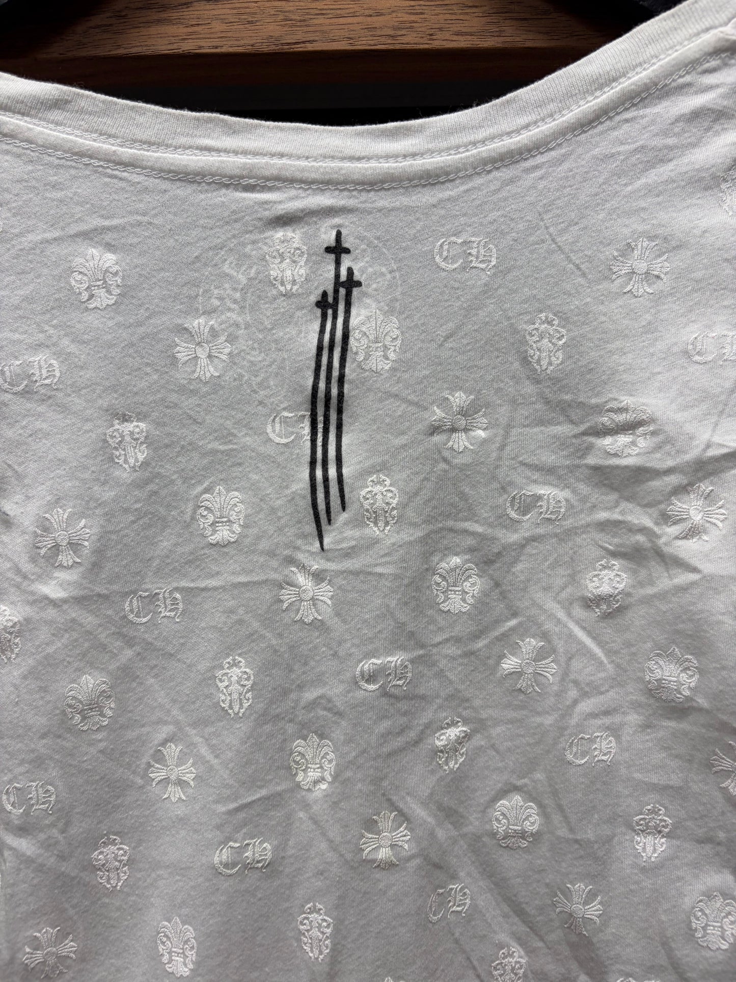 Chrome Hearts ‘RS3’ Scoop Neck Women’s White Graphic T-Shirt