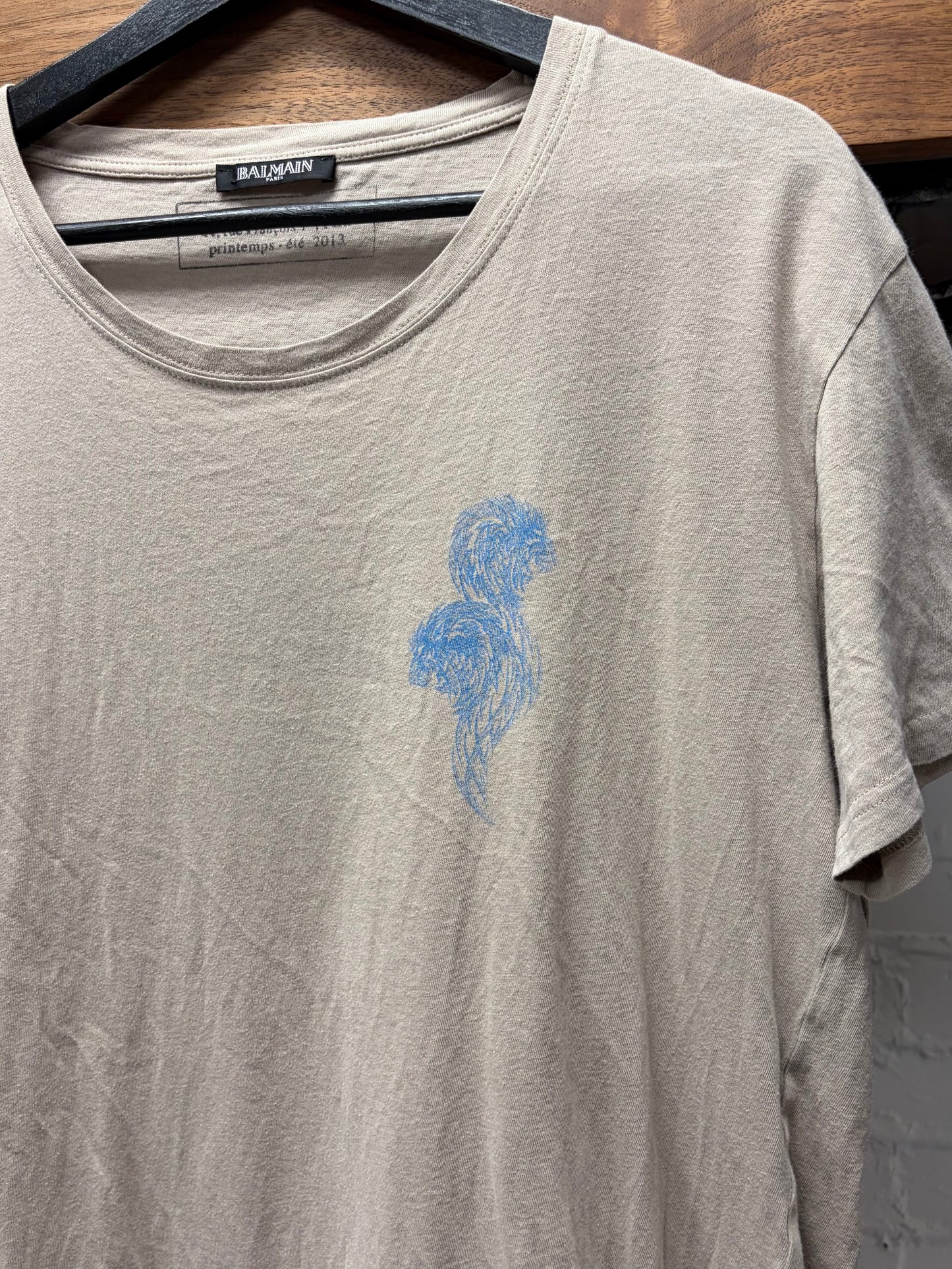 SS2012 Balmain ‘Lion Crest’ Light Cotton Chest Logo T-Shirt