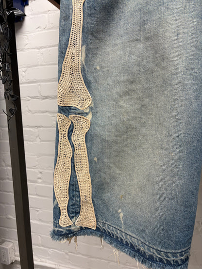 Kapital Blue ‘Bone’ Denim Shorts