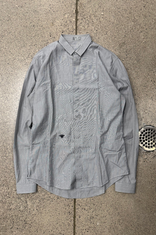 Dior ‘Bee Motif’ Pinstripe Embroidered Button Down Shirt