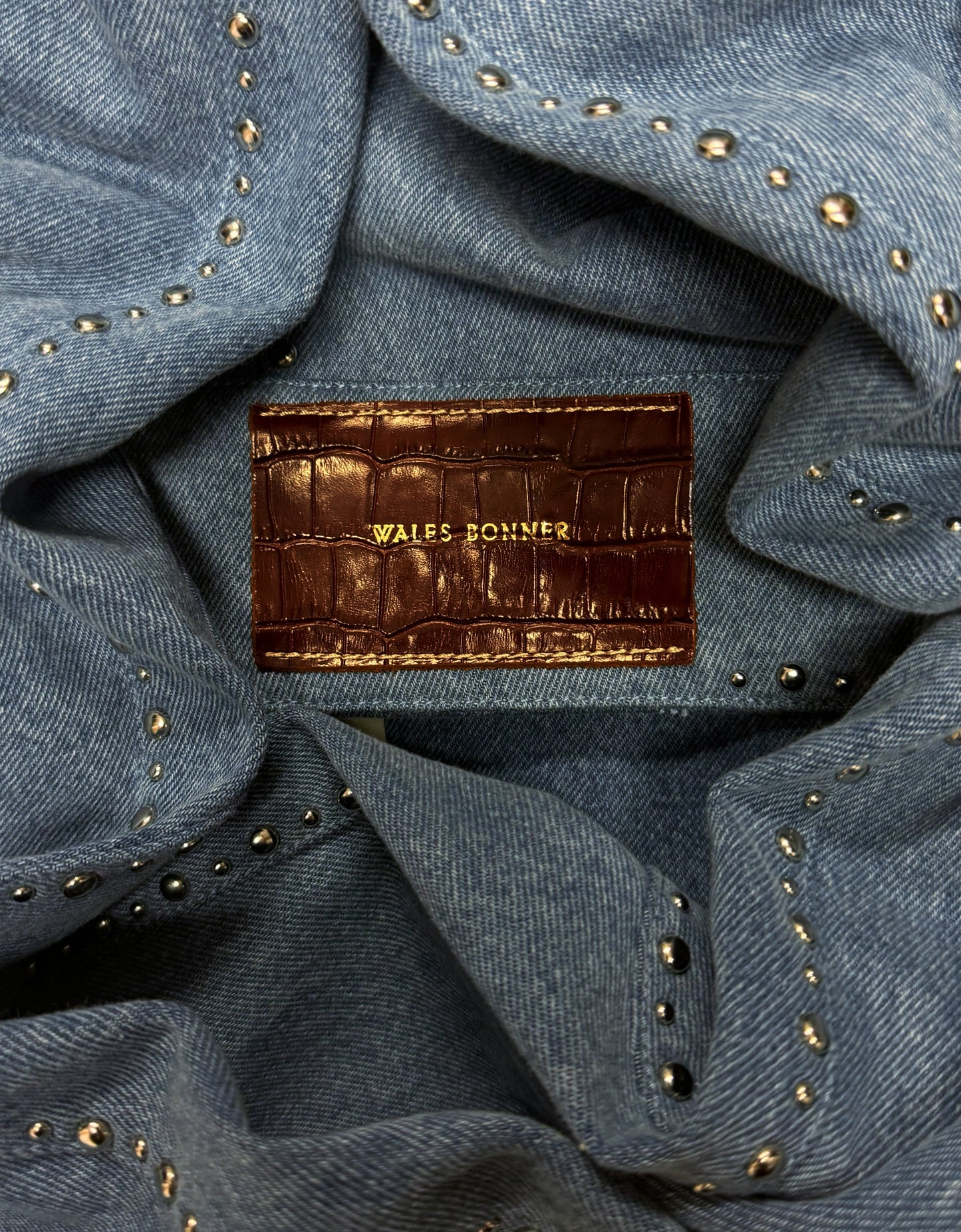 Wales Bonner Studded ‘Marching Band’ Enzyme Wash Denim Jacket