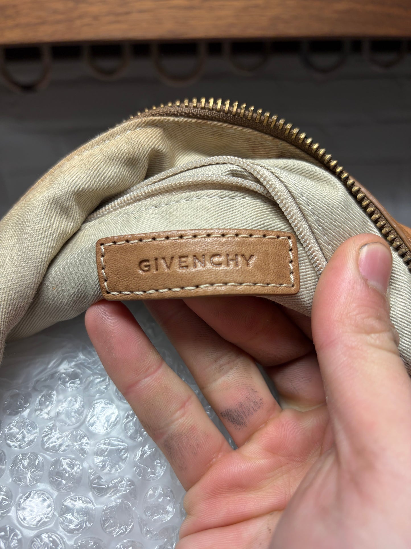 Givenchy Brown Calfskin Leather Shoulder Hobo Bag