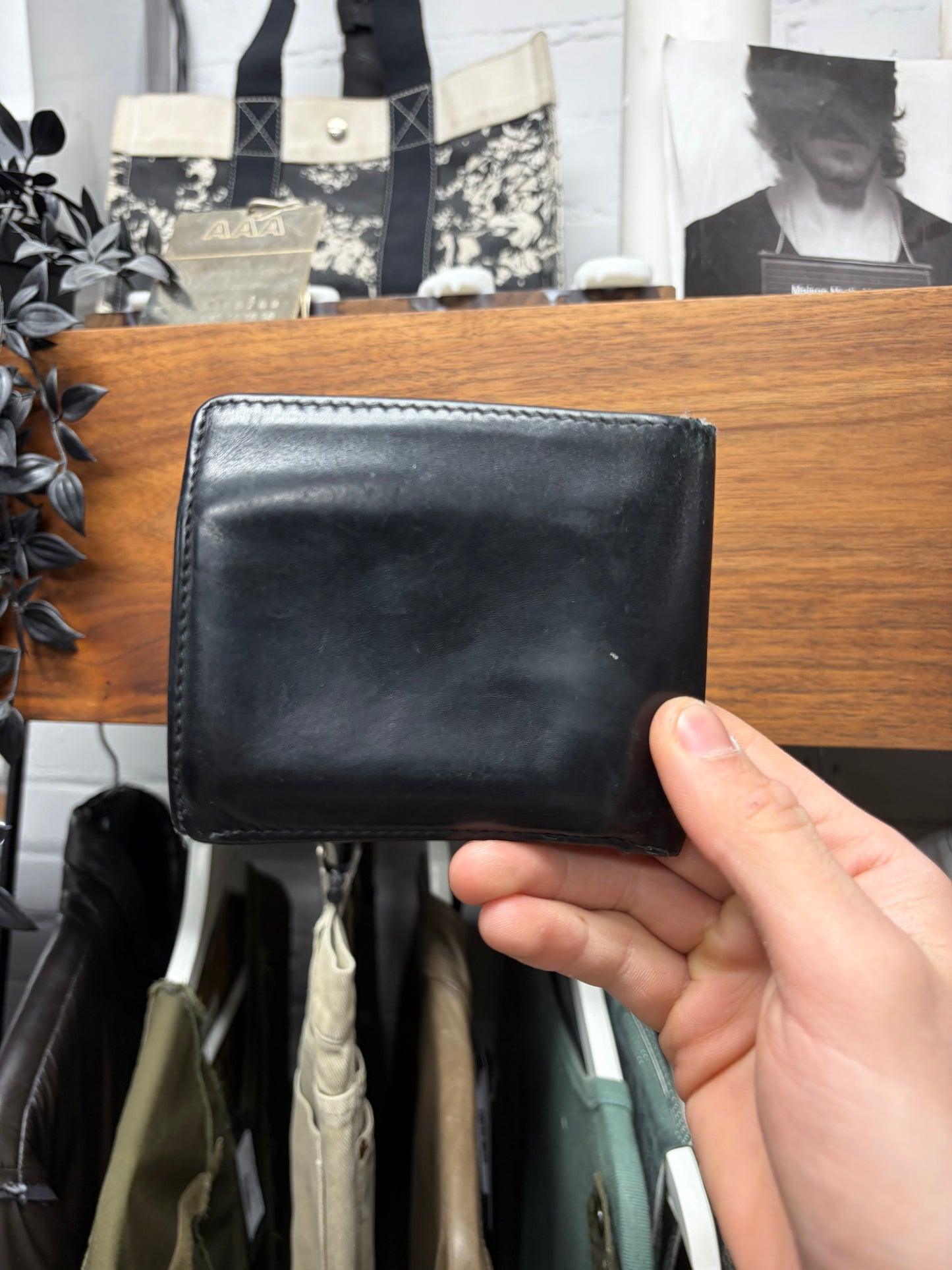 Vintage Gucci ‘GG Interlock Logo’ Black Calfskin Leather Bifold Wallet