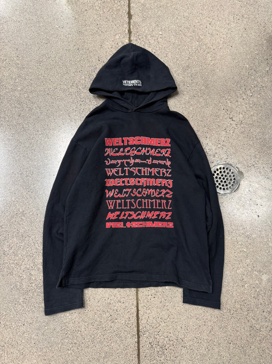 SS2018 Vetements ‘Weltschmerz’ Zurich Jersey Cotton Hoodie