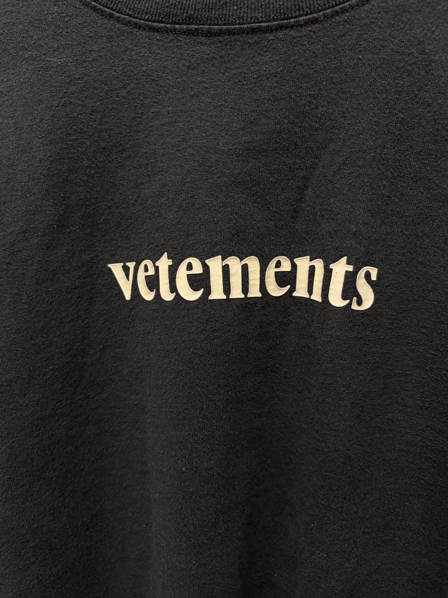 SS2020 Vetements ‘Shipping Label’ Black Logo T-Shirt