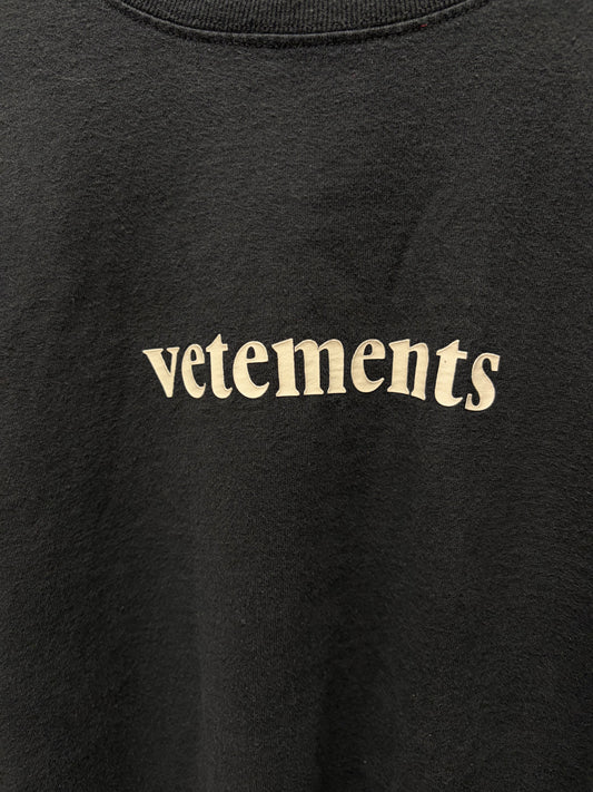 SS2020 Vetements ‘Shipping Label’ Black Logo T-Shirt