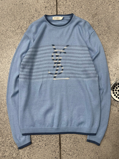 Vintage 90s Yves Saint Laurent ‘YSL’ Logo Knit Sweater