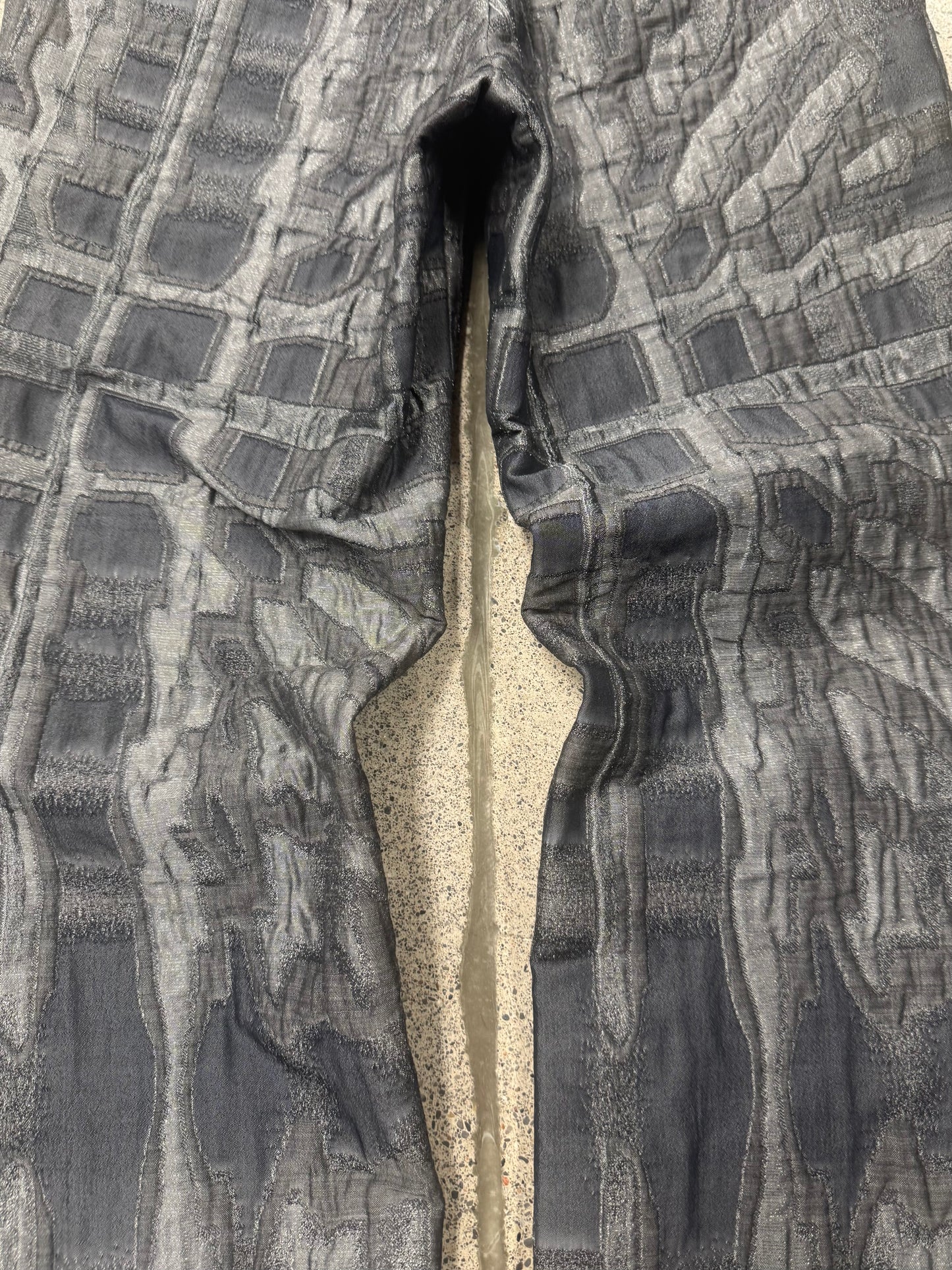 Issey Miyake 3D ‘Stone Print’ Grey Wide Leg Trousers