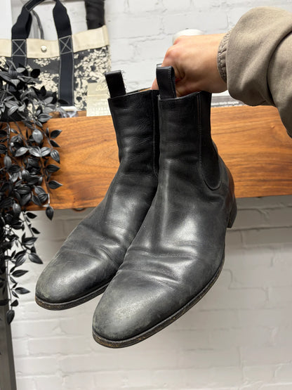 Gucci Black Leather ‘Pointed Toe’ Ankle Cut Boots