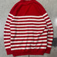 2015 Saint Laurent by Hedi Slimane Wool Red/White Striped Cardigan