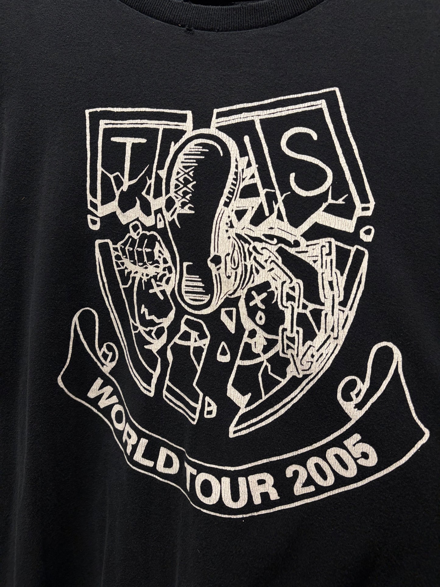 AW2005 Number (N)ine ‘The High Streets’ Varsity Crest Logo Black Graphic T-Shirt