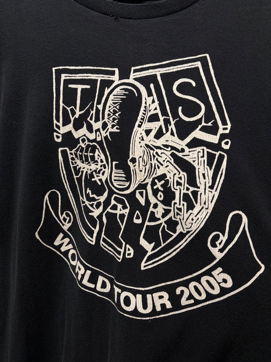 AW2005 Number (N)ine ‘The High Streets’ Varsity Crest Logo Black Graphic T-Shirt