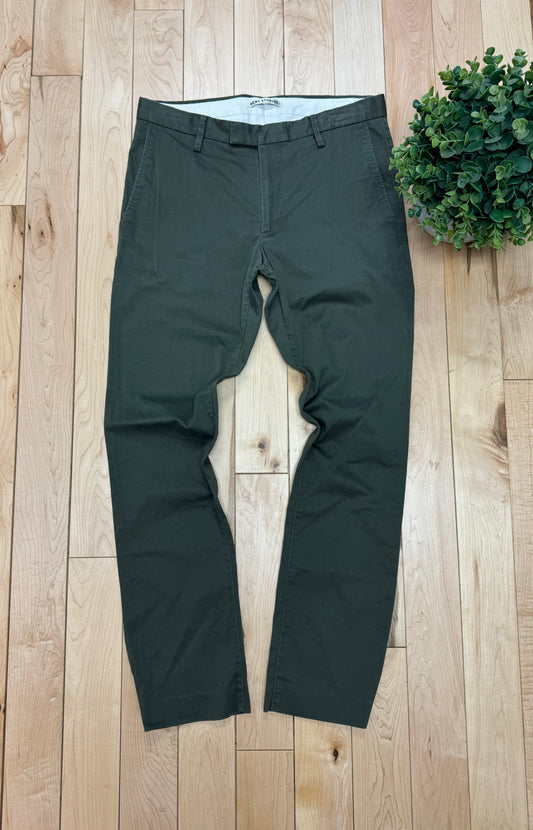 Acne Studios ‘Max Satin’ Olive Green Slim/Skinny Pants