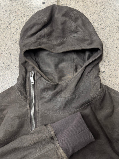 2000s Rick Owens ‘Dust’ Blistered Lambskin Suede Bullet Jacket