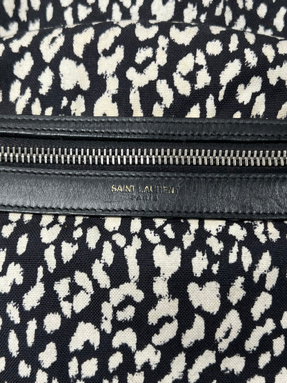 Saint Laurent ‘Leopard Print’ Leather/Canvas Backpack