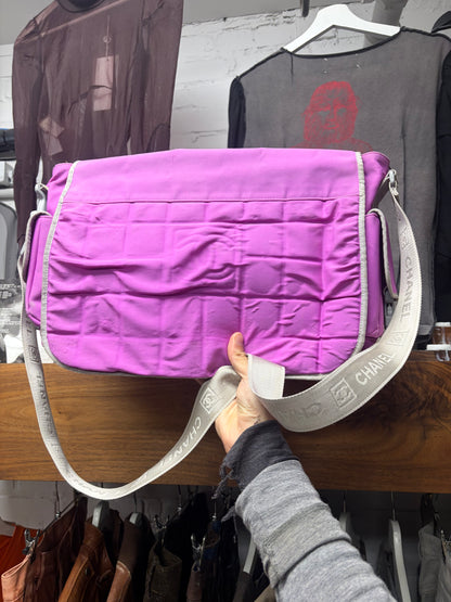 Chanel Sport Quilted Nylon Purple Crossbody/Shoulder Sling Bag