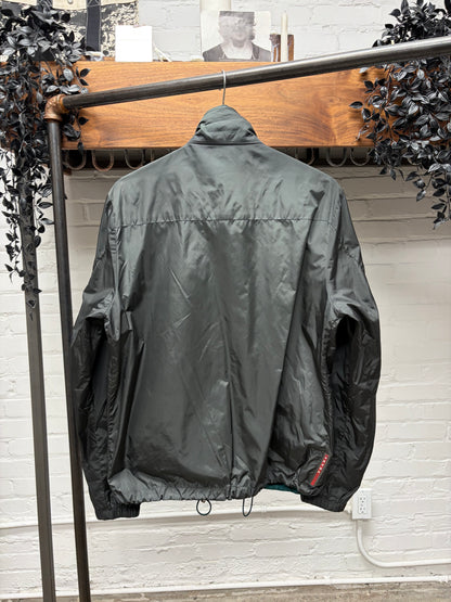 2000s Prada Reversible Grey/Blue Nylon Shell Track Jacket