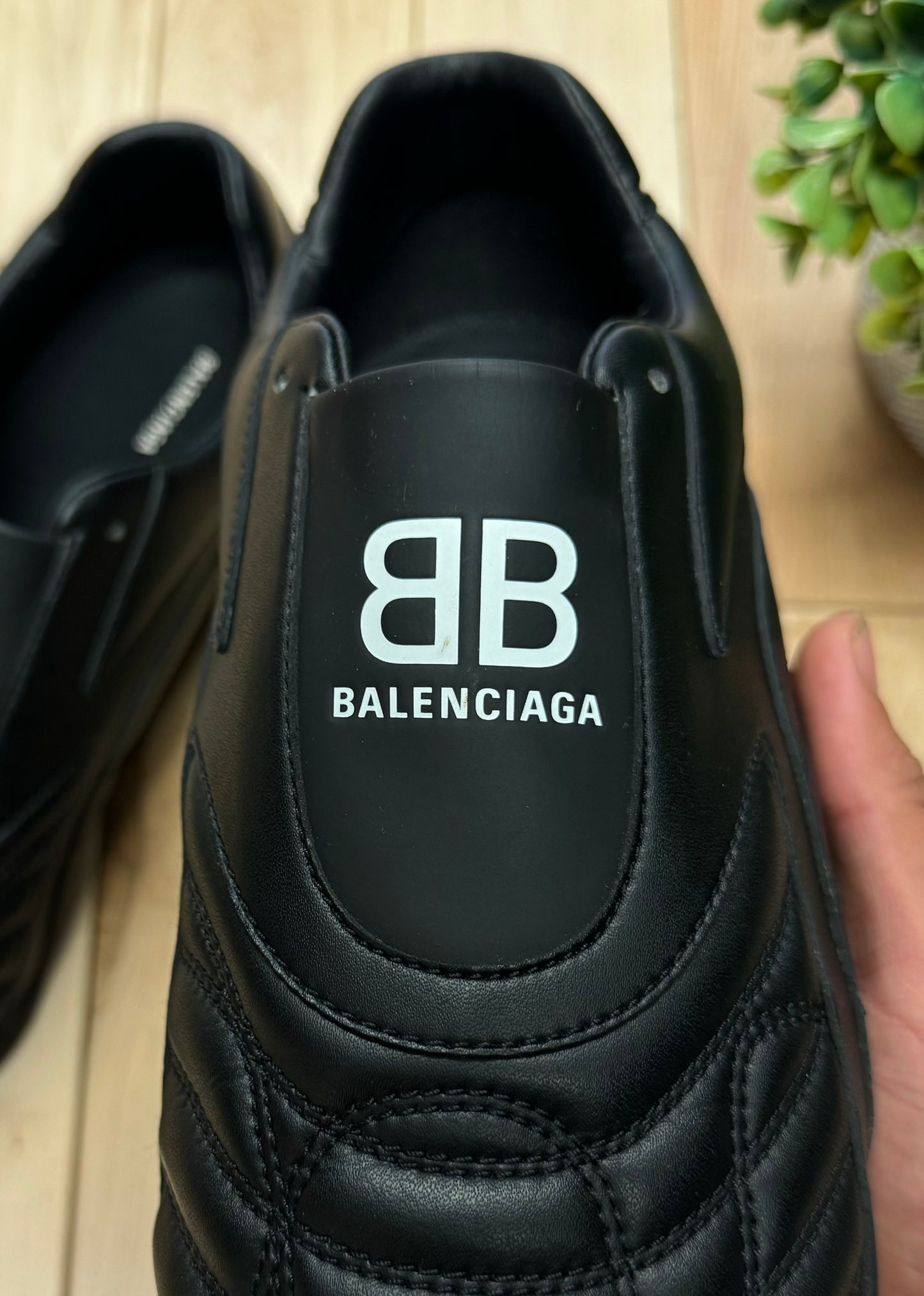 Balenciaga ‘Zen’ Black Leather Low Top Soccer Sneakers