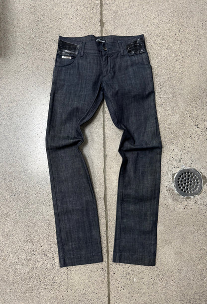 SS2008 Dolce & Gabbana ‘Tape’ Black Skinny Jeans