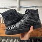 Christian Louboutin Classic Red Bottom ‘Junior Spike’ High Top Sneakers