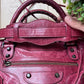 Balenciaga ‘Twiggy’ Rustic Red Calfskin Leather Shoulder/ Top Handle City Bag