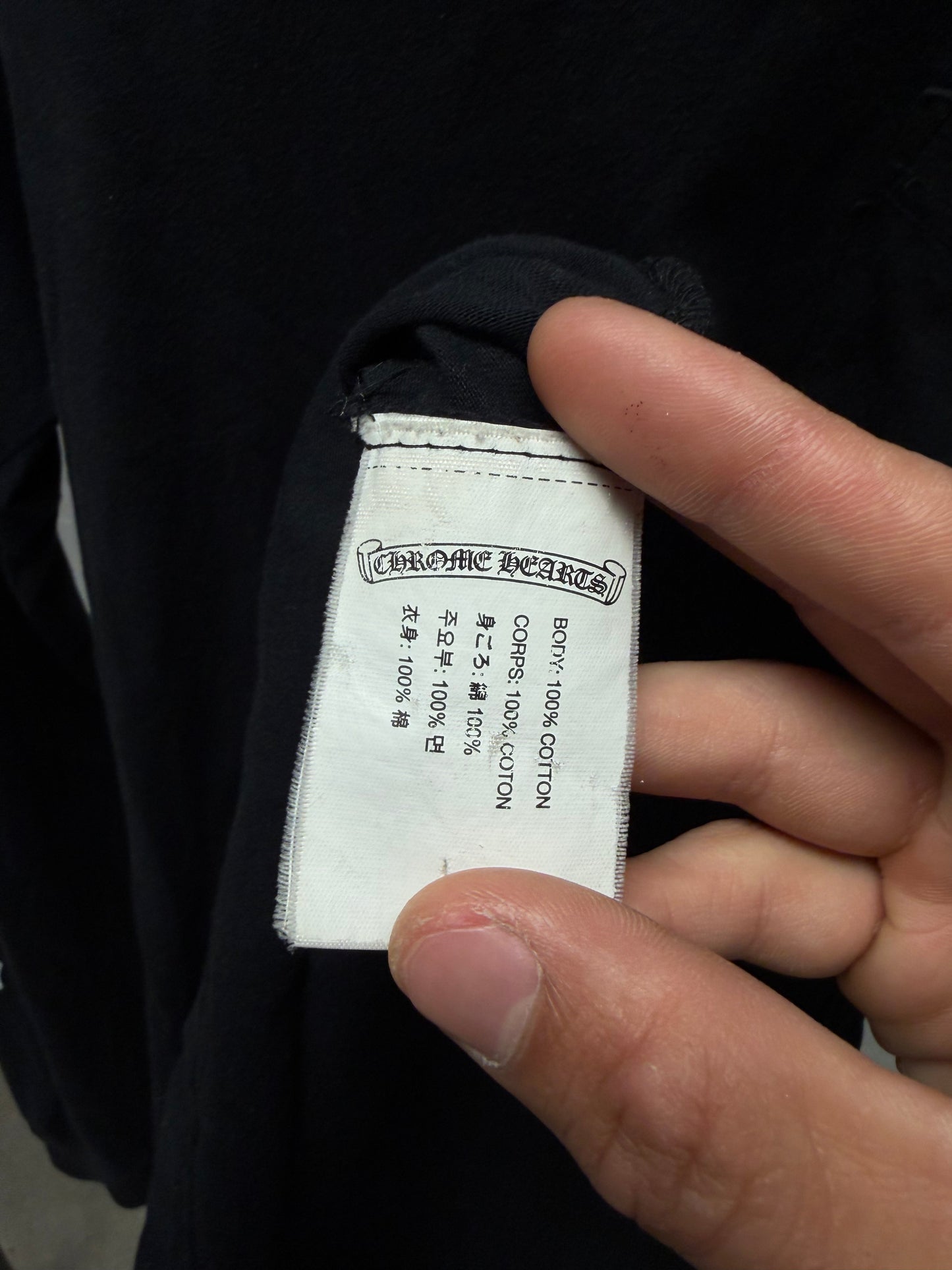 Chrome Hearts ‘Scroll Logo’ Black/White Long Sleeve Shirt