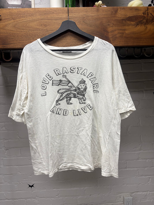 Undercover ‘Love Rastafari’ Lion Crest Cream White Short Sleeve Graphic T-Shirt