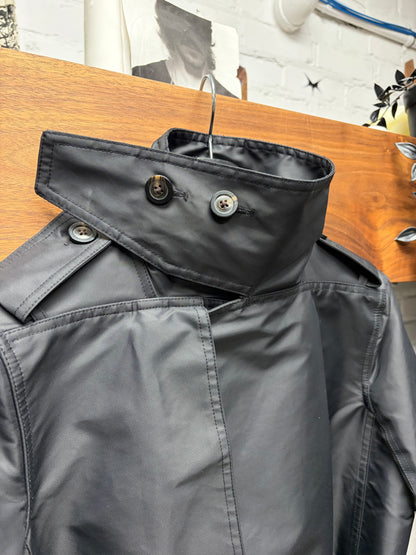 SS2017 Rick Owens ‘Glitter’ Nylon High-Collar Belted Trench Coat