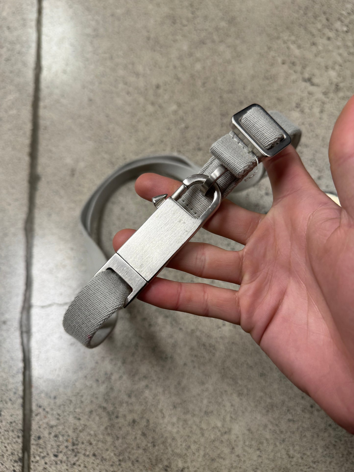 Rick Owens ‘Disco’ Silver/Pearl Clip Closure Belt