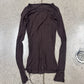 SS2022 Rick Owens ‘Fogachine’ Oxblood Sheer Layering Long Sleeve