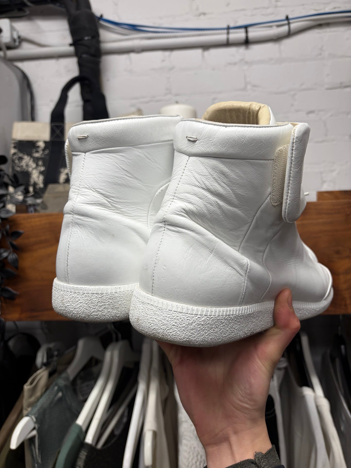 Maison Margiela ‘Future’ White Leather High Top Sneakers