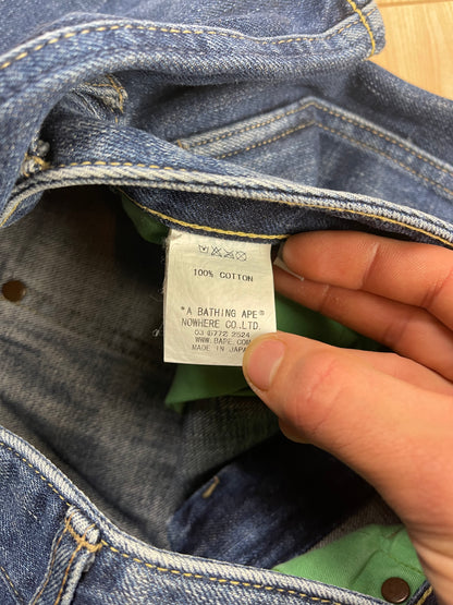2000s Bape Washed Blue Slim/Straight Cut Denim