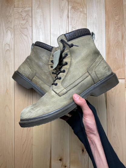 Dirk Bikkembergs Suede Leather Trim High Cut Work Boots
