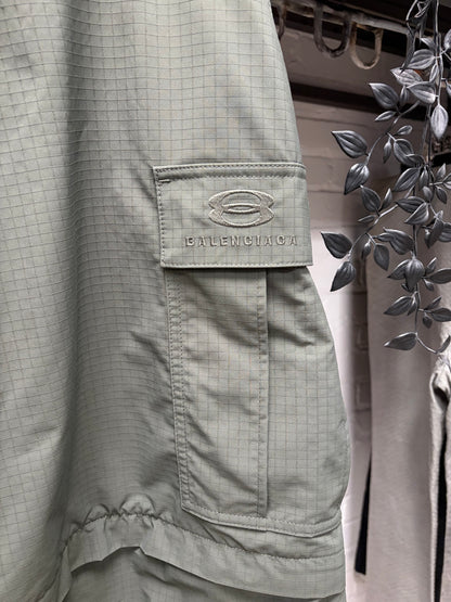 SS2024 Balenciaga ‘Sports Icon Logo’ Green Ripstop Convertible Cargo Pants