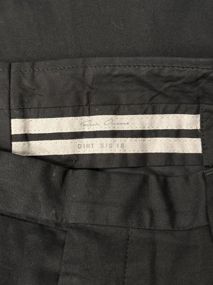 SS2018 Rick Owens ‘Dirt’ Mainline Cropped Black Trousers