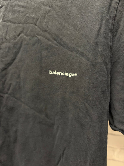 2018 Balenciaga ‘Simple Logo’ Black Short Sleeve Shirt