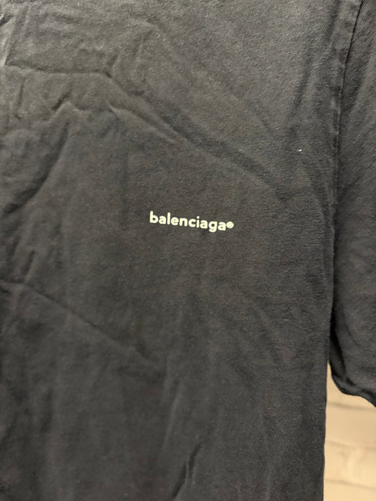 2018 Balenciaga ‘Simple Logo’ Black Short Sleeve Shirt