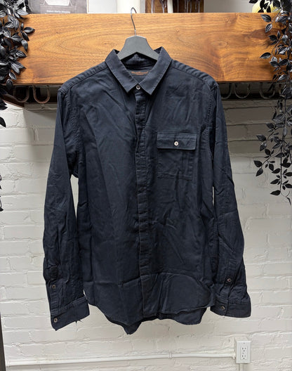 SS2007 Undercover ‘Purple’ Embroidered U Logo Black Button Up Shirt