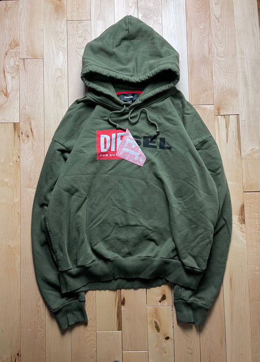 Diesel Tape Logo Forest Green Pullover Hoodie