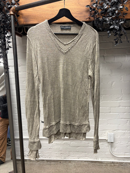 2000s Dolce & Gabbana Mainline ‘Stack Layered’ Brown Knit Sweater