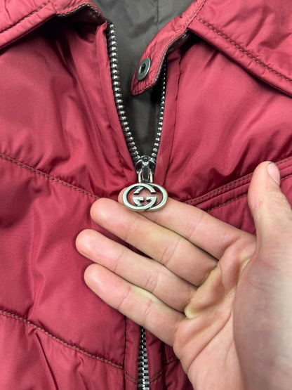 AW1997 Gucci by Tom Ford Red Down Filled Biker Jacket