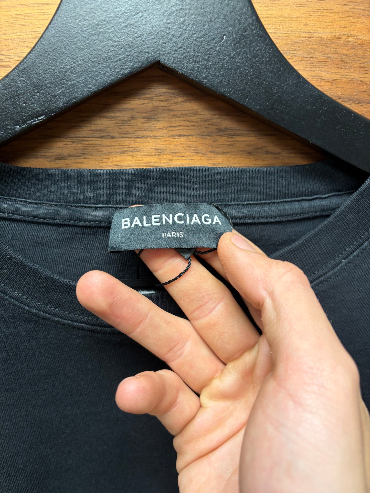 2017 OG Balenciaga ‘Campaign Logo’ Black Graphic T-Shirt
