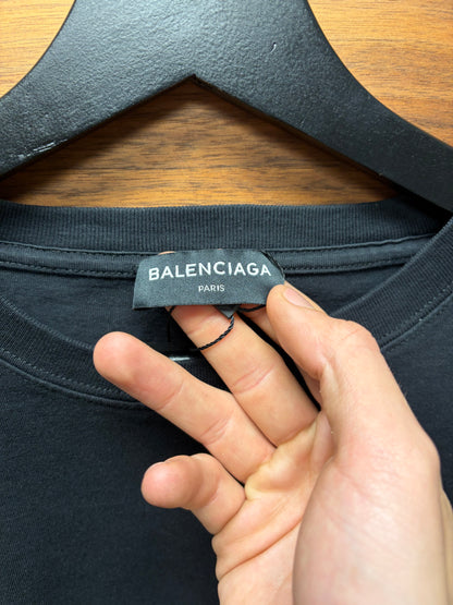 2017 OG Balenciaga ‘Campaign Logo’ Black Graphic T-Shirt