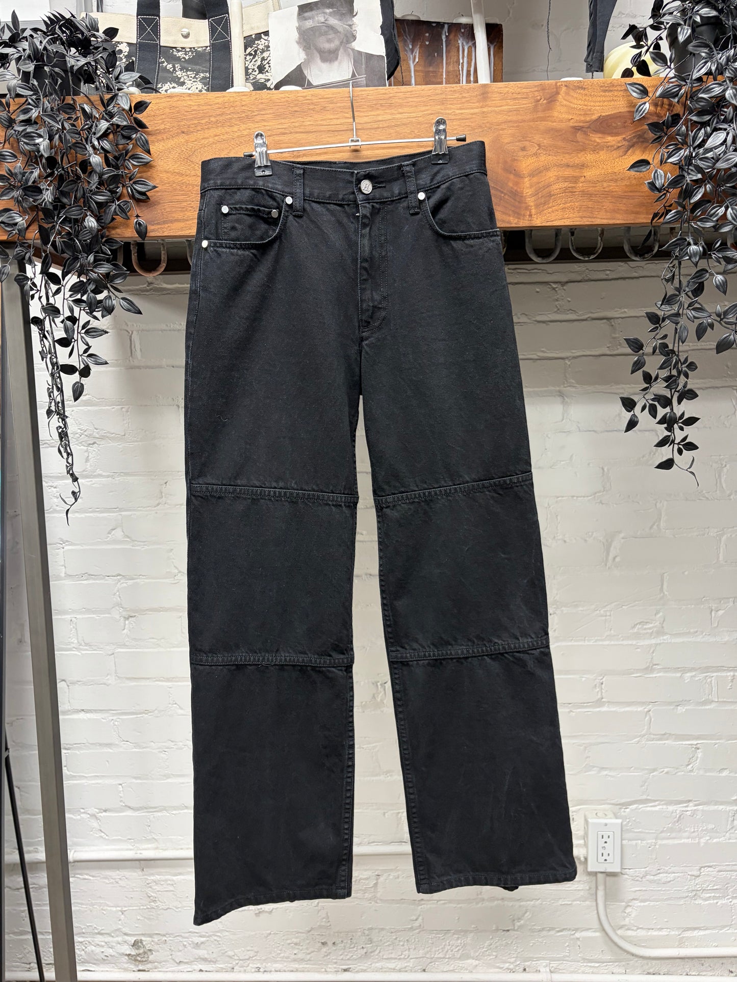 Helmut Lang Black ‘Back Zip’ Carpenter Denim