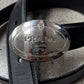 Prada ‘Saffiano’ Silver Buckle/Black Leather Belt