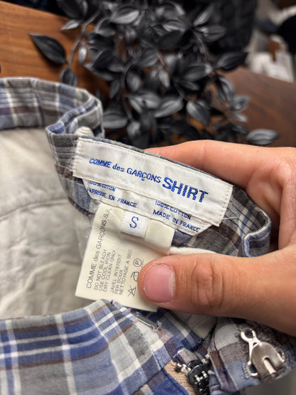 Comme Des Garçons Shirt Tartan Plaid Cotton Shorts