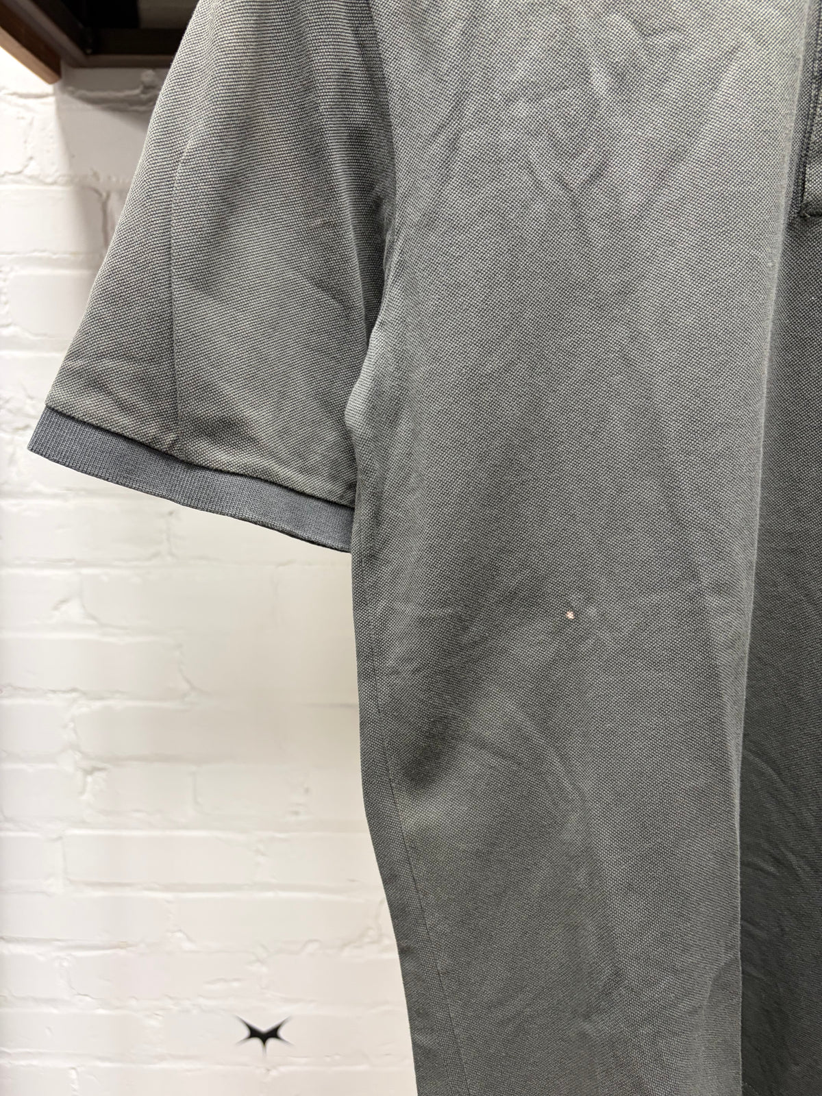 Gucci Grey ‘GG’ Embroidered Logo Short Sleeve Polo