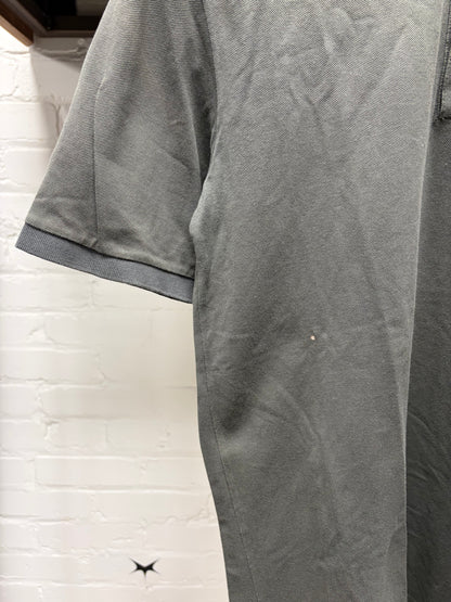 Gucci Grey ‘GG’ Embroidered Logo Short Sleeve Polo